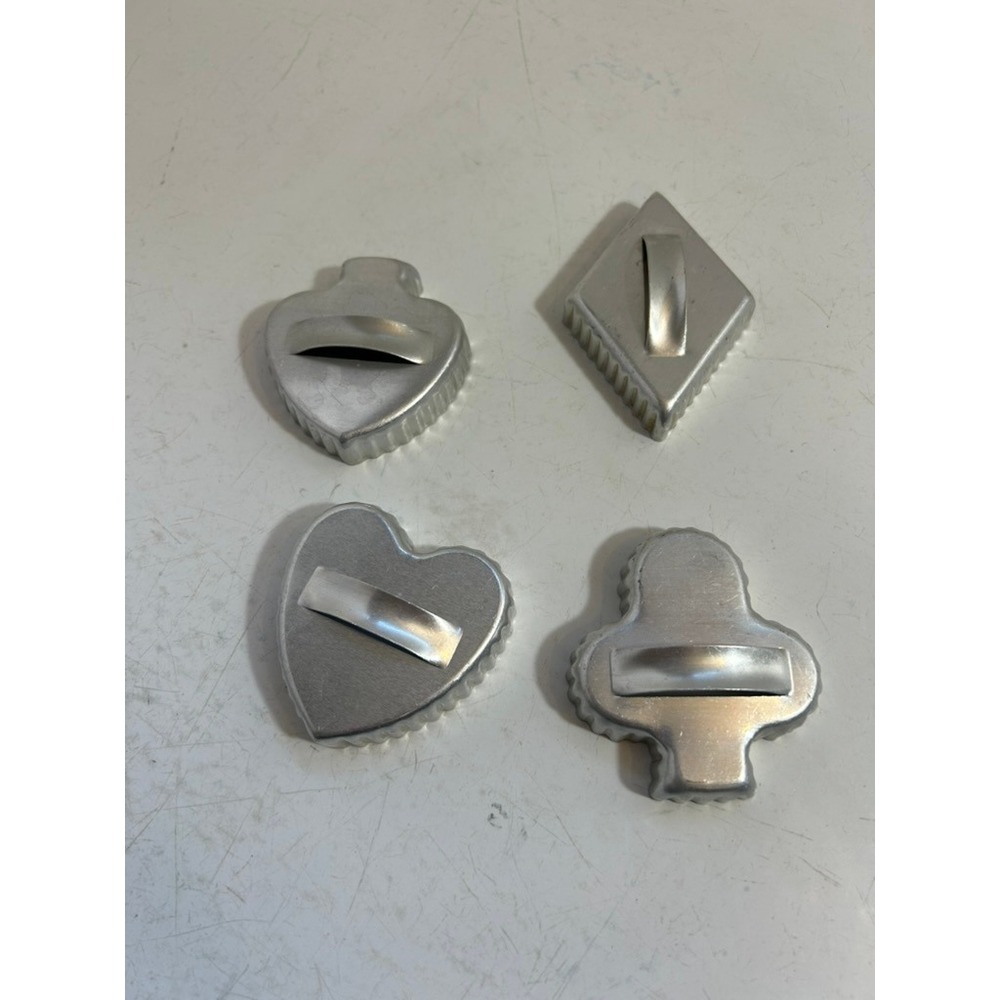 Vintage Aluminum Playing Card Suit Cookie Cutter Set Heart Diamond Club Spade